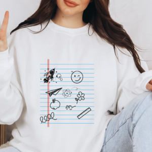 Techer doodle crew neck
