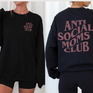 Anti social mom club crew neck