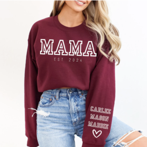 Mama varsity letters  crew neck