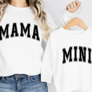 Mama and mini varsity crew necks