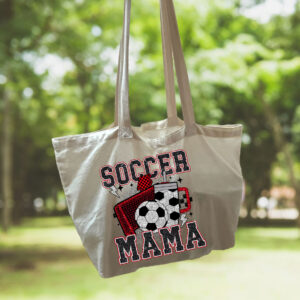 Soccer mome glitter tote