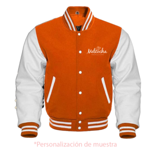 Varsity mangas con cuerina empresarial personalizable. Melcocha producitons