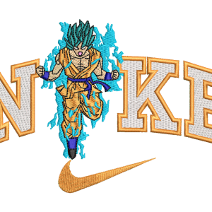 Goku Low Poly Nike Logo Letters - Diseño de bordado