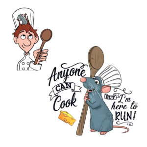 Kit de Recursos Gráficos "Anyone Can Cook / I'm here to RUN" - Ratatouille